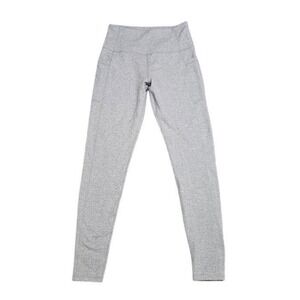 KYODAN Outdoor Leggings Women Small Petite Gray Herringbone High Waisted Pockets